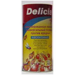 Гранулированная приманка-порошок универсальная против вредных насекомых, Delicia 250 г