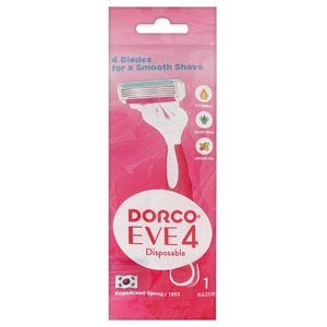 Одноразовый женский бритвенный станок 4 лезвийный с плавающей головкой Eve 4 Disposable, Dorco 1 шт
