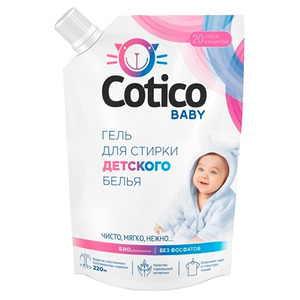 Гель для стирки детского белья, Cotico 1000 мл (мягкая упаковка)