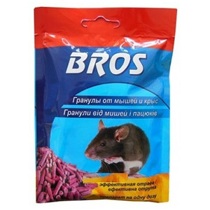 Гранулы от крыс и мышей в пакетике, Bros 90 г