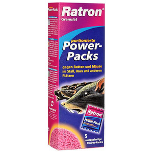 Гранулированное порционное средство от крыс и мышей Granulat Power-Packs, Ratron 5 пакетов по 40 г