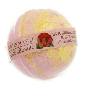 Бурлящий шарик для ванной, розовый сорбет, Кафе Красоты 120 г