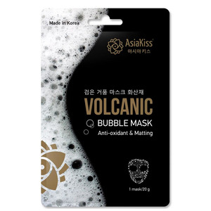Маска черная пузырьковая с вулканическим пеплом Bubble Mask Volcanic, Asia Kiss 20 г