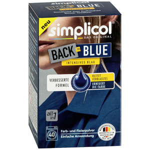 Краска текстильная для окрашивания и восстановления одежды и тканей Back to Blue, Simplicol 400 г (синяя)