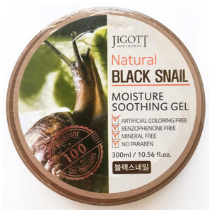 Гель увлажняющий и успокаивающий с экстрактом муцина черной улитки  Natural, Jigott 300 мл