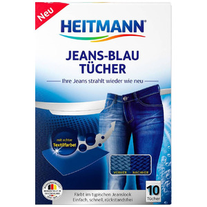 Салфетки для джинсовых тканей с окрашивающим эффектом Jeans-Blau Tucher, Heitmann 10 шт