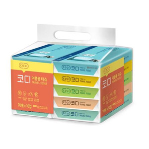 Салфетки бумажные двухслойные Codi Travel Tissue (210*153 мм), SsangYong 10 упаковок