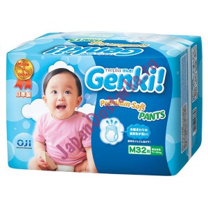 Детские подгузники для мальчиков и девочек Nepia Genki! (р-р M, 7-10 кг), GENKI 32 шт.