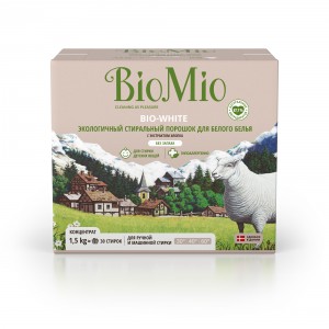 Экологичный стиральный порошок для белого белья Bio-White, BIOMIO  1500 г