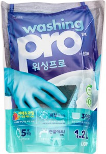 Средство для мытья посуды Washing Pro, CJ LION 1200 мл (мягкая упаковка)