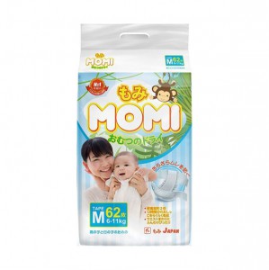 Детские подгузники, MOMI M ( 6-11 кг), 62 шт