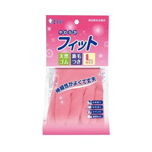 Перчатки для бытовых и хозяйственных нужд (каучук,  средней толщины с внутренним покрытием) размер L Family, ST (розовые)