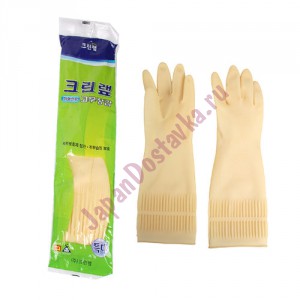 Перчатки из натурального латекса для работы с продуктами, CLEAN WRAP   (бежевые, размер ХL) 1 пара