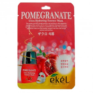 Тканевая маска для сухой и чувствительной кожи с экстрактом граната Pomegranate Ultra Hydrating Essence Mask, EKEL   25 г