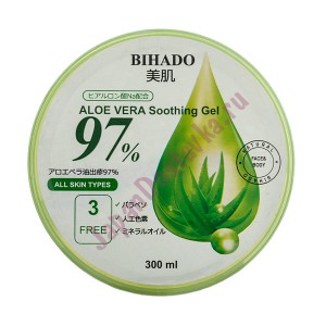 Увлажняющий гель для лица и тела, с экстрактом алоэ 97% Aloe Vera Soothing Gel, BIHADO 300 г