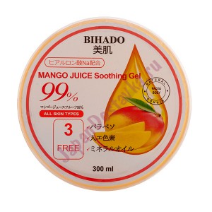 Гель для лица и тела увлажняющий, с соком манго 99% Mango Juice Soothing Gel, BIHADO 300 г (срок годности сентябрь 2022)