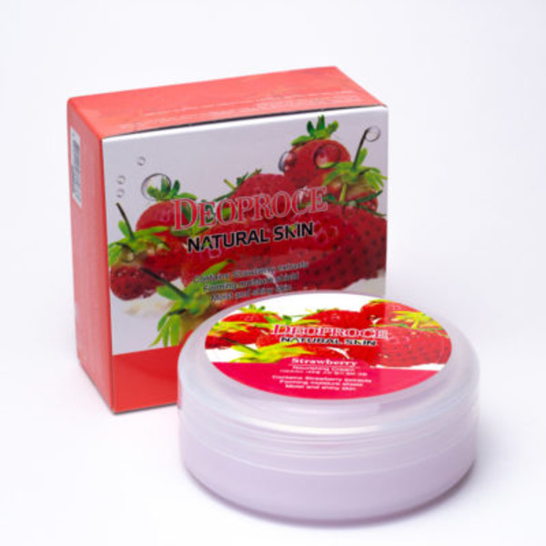 Крем для лица и тела на основе экстракта клубники NATURAL SKIN Strawberry nourishing cream, DEOPROCE 100 мл