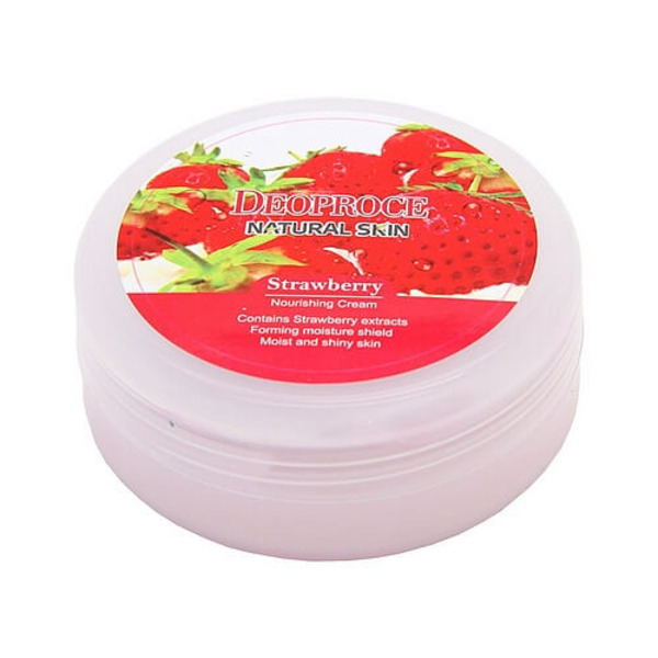 Крем для лица и тела на основе экстракта клубники NATURAL SKIN Strawberry nourishing cream, DEOPROCE 100 мл