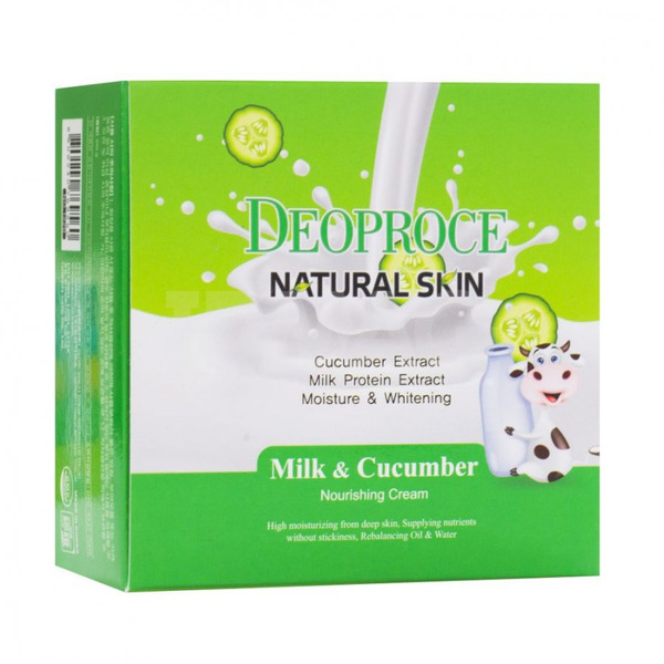 Крем для лица и тела NATURAL SKIN NOURISHING CREAM MILK CUCUMBER, DEOPROCE 100 мл