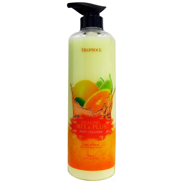 Гель для душа лимон и цитрус Healing Mix & Plus Body Cleanser Lime Citrus, DEOPROCE   750 мл