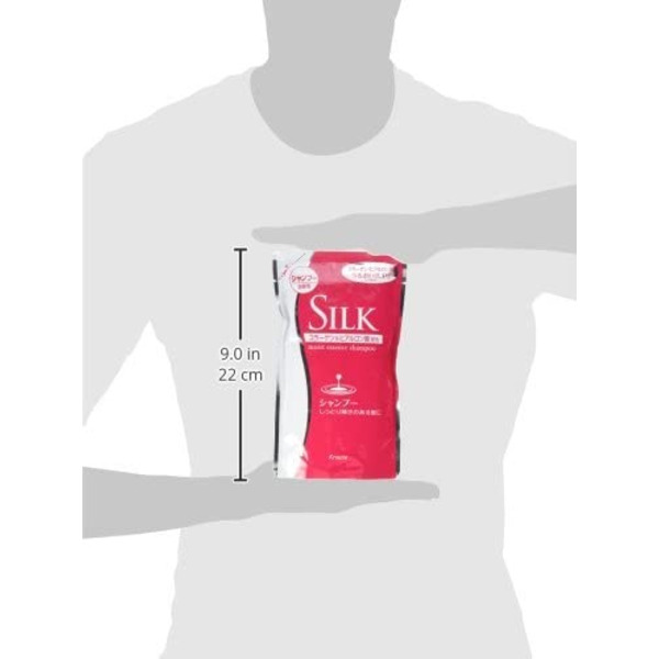 Увлажняющий шампунь для волос с шелком и природным коллагеном Silk, KRACIE 350 мл (сменная упаковка)