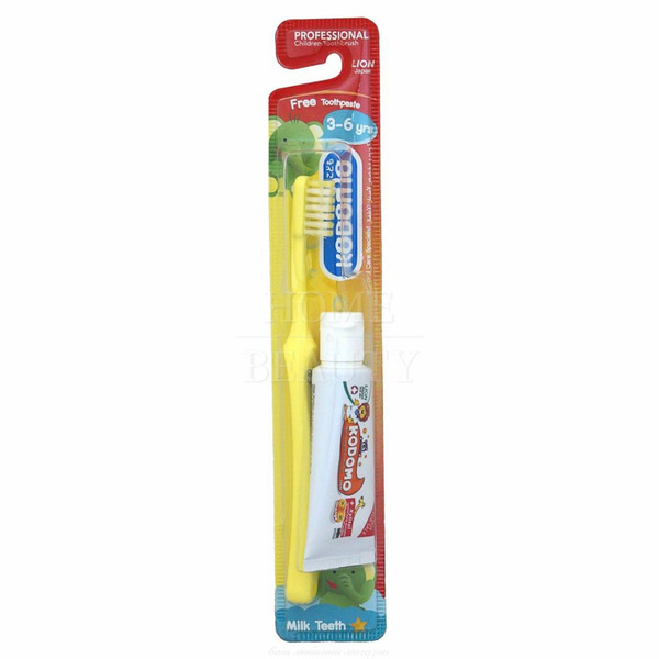 Детский набор Кодомо: Зубная щетка + паста 15 г  (3-6 лет), LION