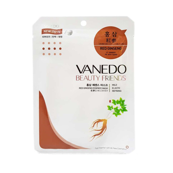 Сужающая поры маска для лица с экстрактом красного женьшеня  All New Cosmetic Beauty Friends, VANEDO 25 г