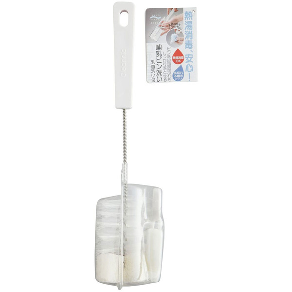 Щетка-ершик для мытья детских бутылочек + губка для мытья сосок, AISEN