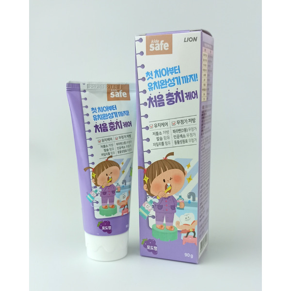 Детская зубная паста Kids Safe от 3-х до 12 лет (со вкусом винограда), CJ LION 90 г 