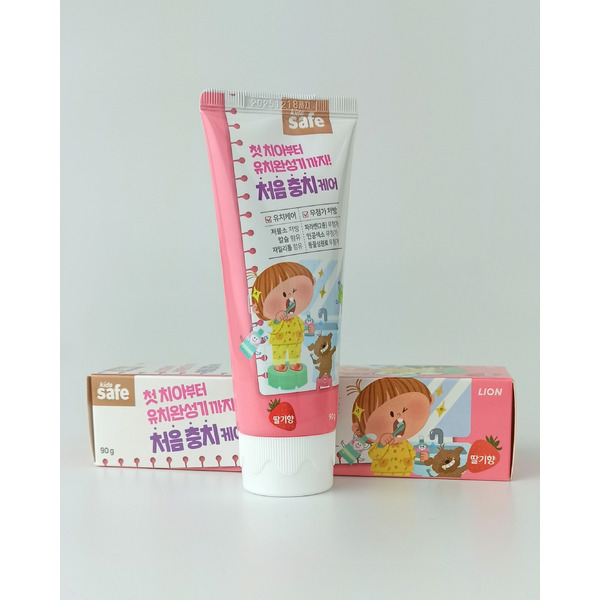 Детская зубная паста Kids Safe от 3-х до 12 лет (со вкусом клубники), Cj Lion 90 г 