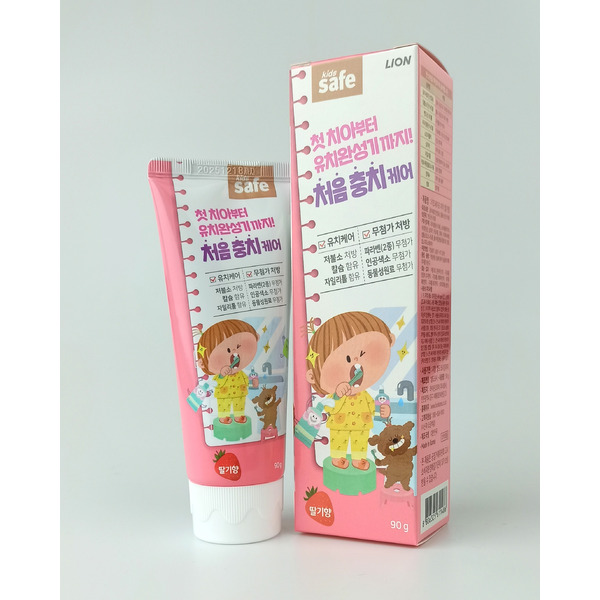 Детская зубная паста Kids Safe от 3-х до 12 лет (со вкусом клубники), Cj Lion 90 г 