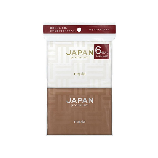 Бумажные двухслойные карманные платочки Japan Premium, NEPIA 6 шт х 10