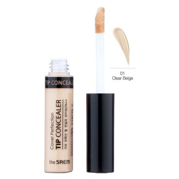 Консилер для маскировки недостатков кожи Cover Perfection Tip Concealer 01 Clear Beige, SAEM 6,5 г