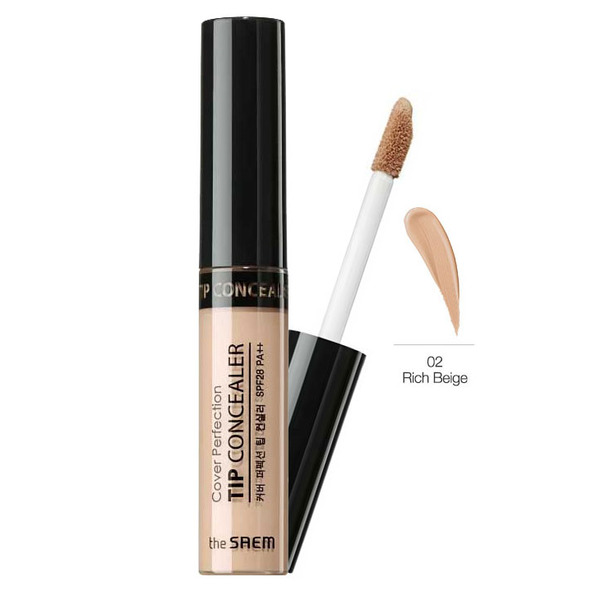 Консилер для маскировки недостатков кожи Cover Perfection Tip Concealer 02. Rich Beige, SAEM 6,8 г