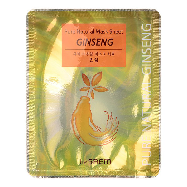 Маска тканевая с красным женьшенем Pure Natural Mask Sheet [Ginseng], SAEM 20 мл