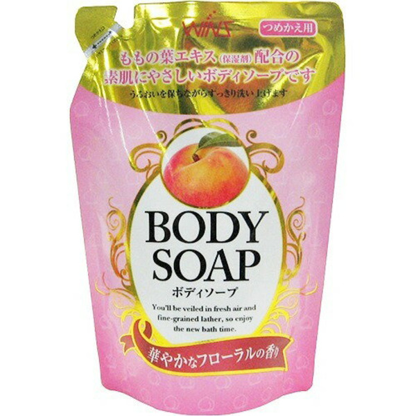 Крем-мыло для тела Wins Body Soap Peach с богатым ароматом персика в мягкой упаковке, NIHON  400 мл