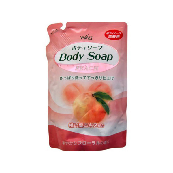 Крем-мыло для тела Wins Body Soap Peach с богатым ароматом персика в мягкой упаковке, NIHON  400 мл