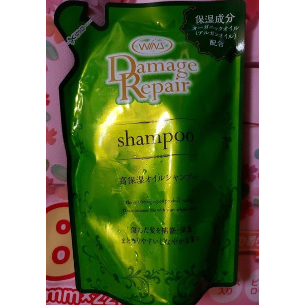 Восстанавливающий шампунь с маслом Арганы Wins Damage Repair Shampoo, NIHON 370 мл (сменная упаковка)