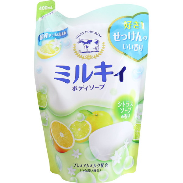 Молочное жидкое мыло для тела Milky Body Soap с нежным цитрусовым ароматом, COW  400 мл (запаска)
