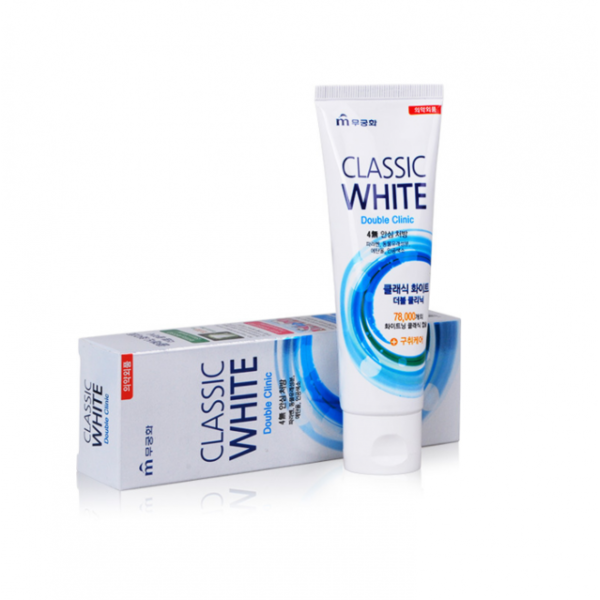 Отбеливающая зубная паста двойного действия Classic White, MUKUNGHWA 110 г