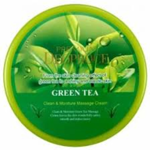 Крем массажный с экстрактом зеленого чая Premium Clean & Moisture Green Tea Massage Cream, DEOPROCE   300 мл