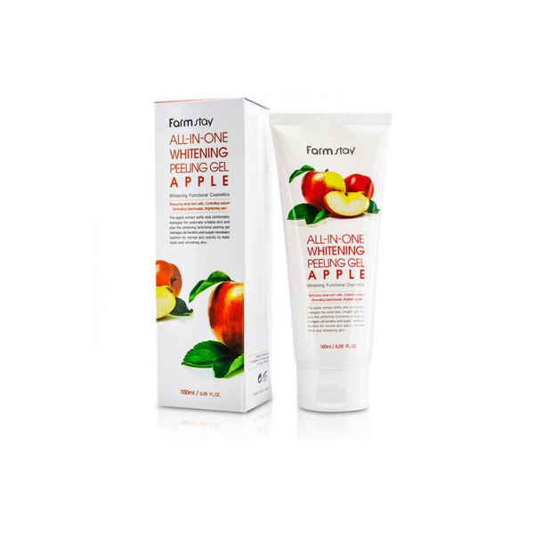 Пилинг-гель с экстрактом яблока All-In-One Whitening Peeling Gel Apple, FARMSTAY   180 мл