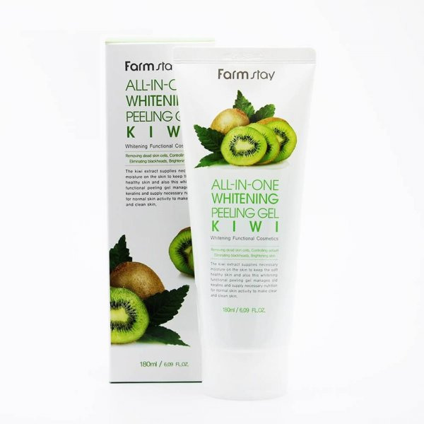 Пилинг-гель с экстрактом киви All-In-One Whitening Peeling Gel Kiwi, FARMSTAY  180 мл