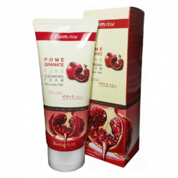 Очищающая пенка с экстрактом граната Pomegranate Pure Cleansing Foam, FARMSTAY   180 мл