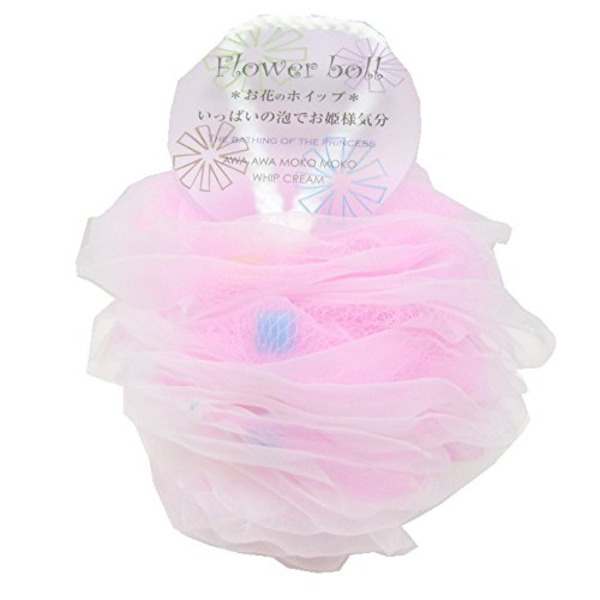 Мочалка для тела в форме шара Flower Ball (розовая, средняя жесткость), YOKOZUNA  1 шт