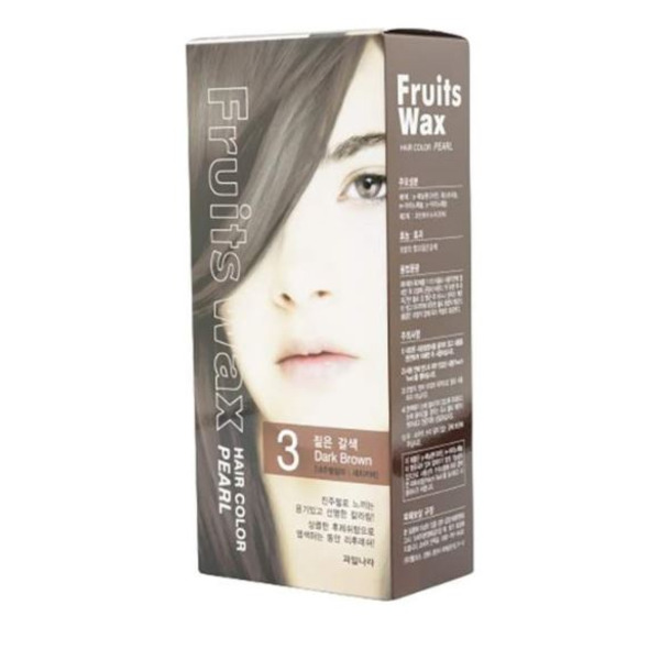Краска для волос на фруктовой основе Fruits Wax Pearl Hair Color, оттенок 03 Dark Brown, WELCOS  60 мл/60 г