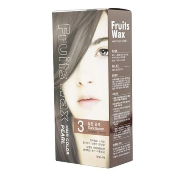 Краска для волос на фруктовой основе Fruits Wax Pearl Hair Color, оттенок 03 Dark Brown, WELCOS  60 мл/60 г Краска для волос на фруктовой основе Fruits Wax Pearl Hair Color, оттенок 03 Dark Brown, WELCOS  60 мл/60 г