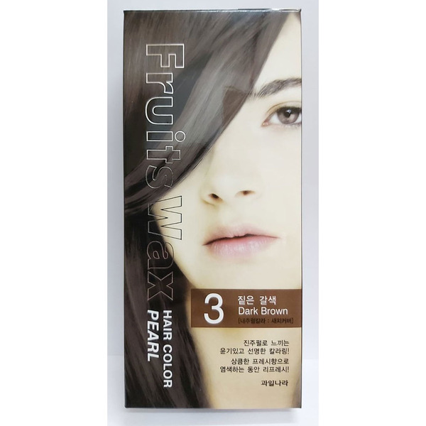 Краска для волос на фруктовой основе Fruits Wax Pearl Hair Color, оттенок 03 Dark Brown, WELCOS  60 мл/60 г