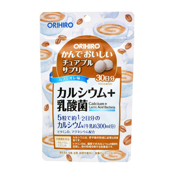 Японский БАД Кальций с витамином D со вкусом кофе, Orihiro (150 таблеток x 500 мг)