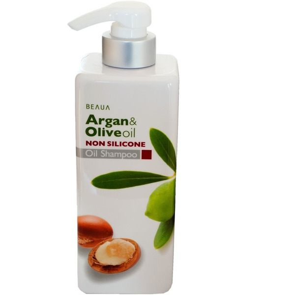 Шампунь увлажняющий с аргановым и оливковым маслами Beaua Argan and Olive Oil Non Silicone Shampoo, KUMANO  550 мл